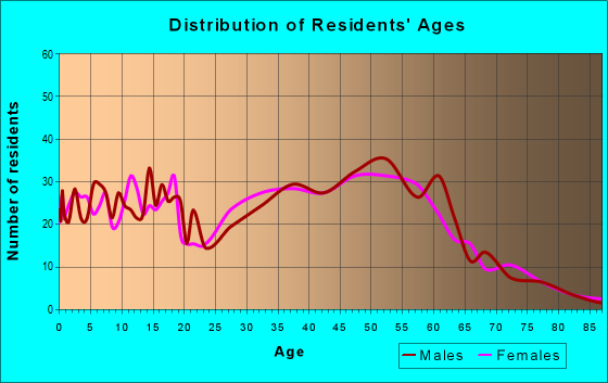 Age and Sex of Residents in zip code 04049