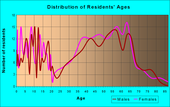 Age and Sex of Residents in zip code 04069