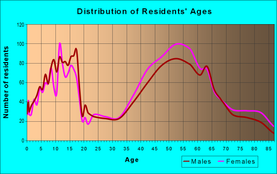 Age and Sex of Residents in zip code 04107