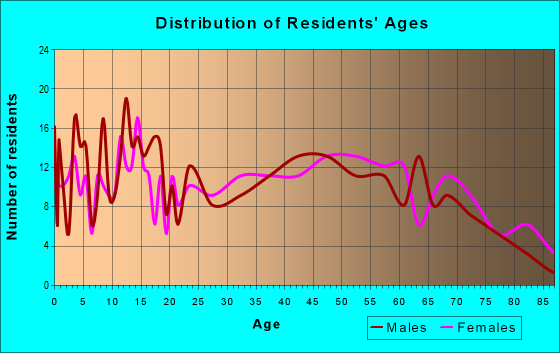 Age and Sex of Residents in zip code 04289