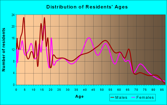 Age and Sex of Residents in zip code 04668