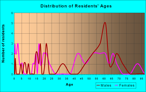 Age and Sex of Residents in zip code 04733