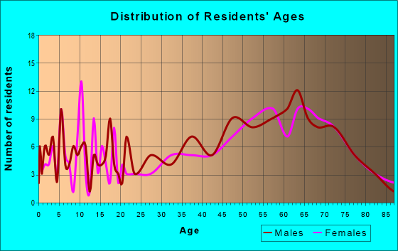 Age and Sex of Residents in zip code 04739