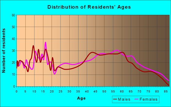Age and Sex of Residents in zip code 04742