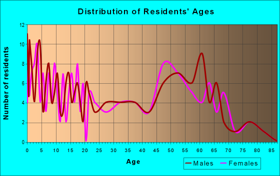 Age and Sex of Residents in zip code 04780