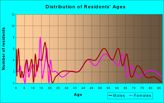 Age and Sex of Residents in zip code 04787