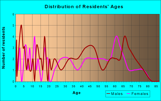 Age and Sex of Residents in zip code 04853