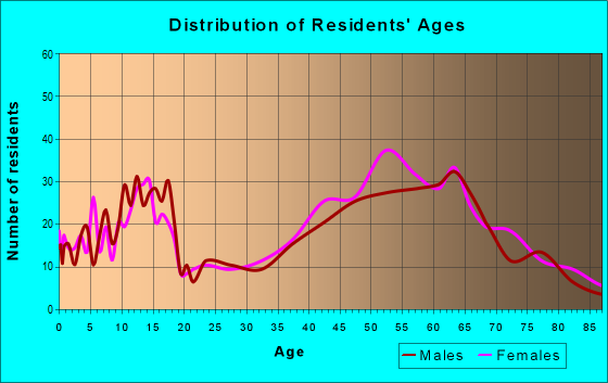 Age and Sex of Residents in zip code 04856