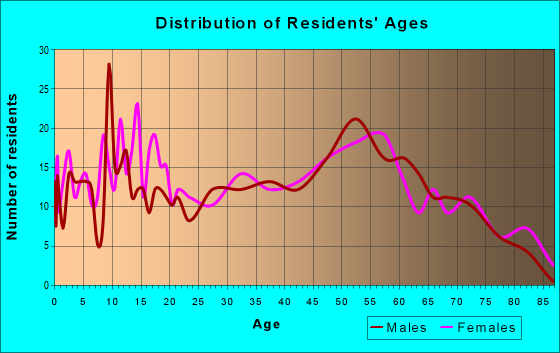 Age and Sex of Residents in zip code 04928