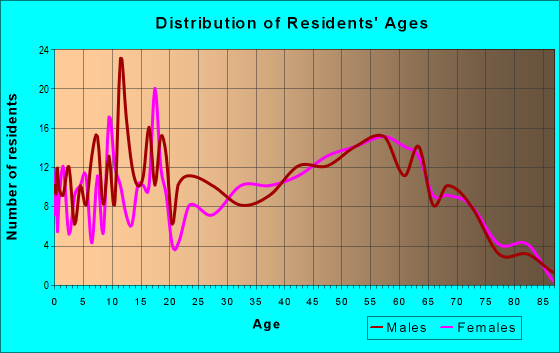 Age and Sex of Residents in zip code 04983