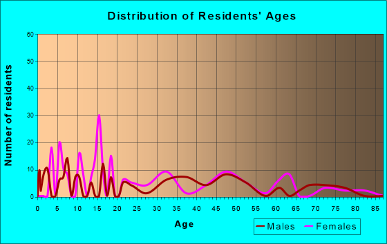 Age and Sex of Residents in zip code 05088