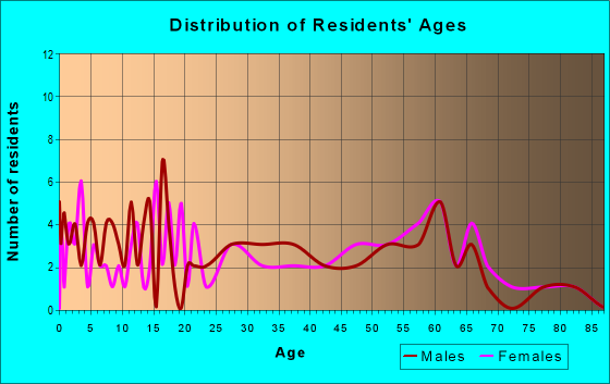 Age and Sex of Residents in zip code 05260