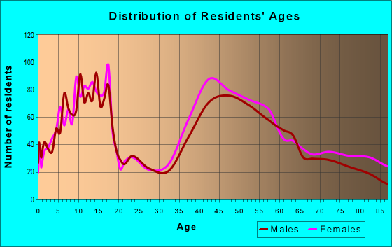Age and Sex of Residents in zip code 07626