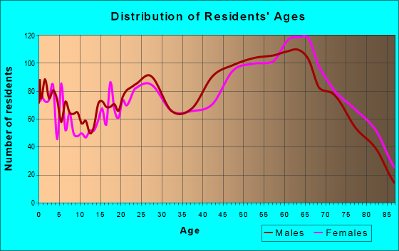 Age and Sex of Residents in zip code 08260