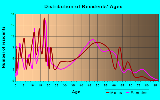 Age and Sex of Residents in zip code 10919