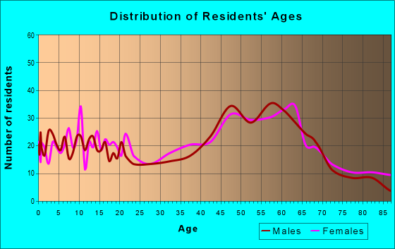 Age and Sex of Residents in zip code 11719
