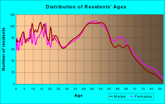 Age and Sex of Residents in zip code 11755