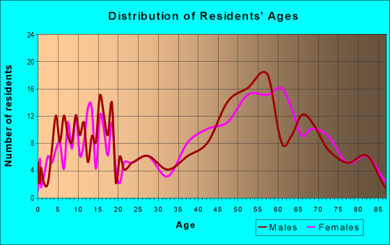 Age and Sex of Residents in zip code 11976