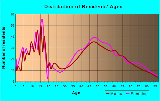 Age and Sex of Residents in zip code 12027