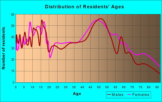 Age and Sex of Residents in zip code 12090