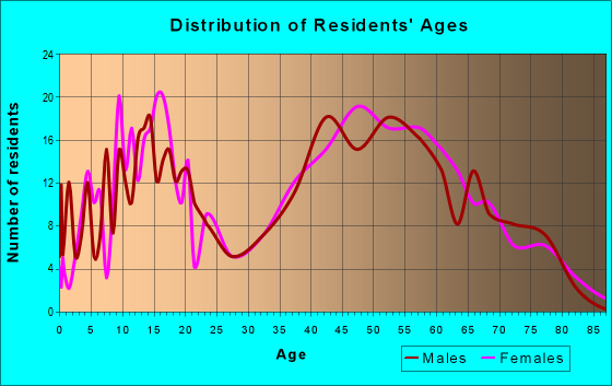 Age and Sex of Residents in zip code 12121