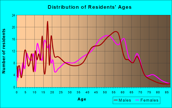 Age and Sex of Residents in zip code 12137