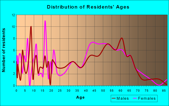 Age and Sex of Residents in zip code 12151