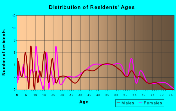 Age and Sex of Residents in zip code 12411