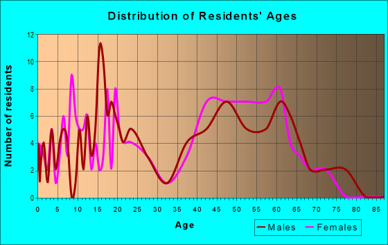 Age and Sex of Residents in zip code 12419