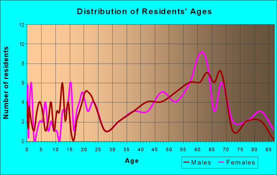 Age and Sex of Residents in zip code 12513