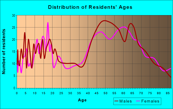 Age and Sex of Residents in zip code 12529