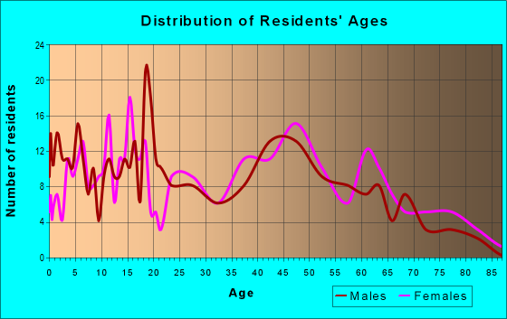 Age and Sex of Residents in zip code 12565