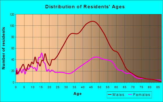 Age and Sex of Residents in zip code 12582