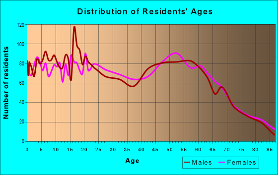 Age and Sex of Residents in zip code 12701