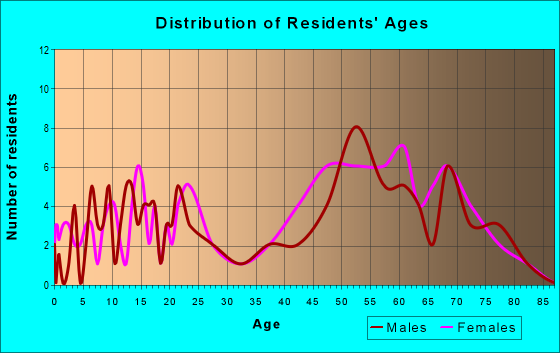 Age and Sex of Residents in zip code 12778