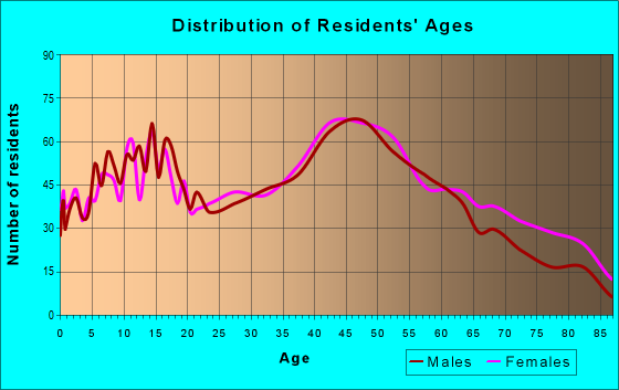 Age and Sex of Residents in zip code 12803
