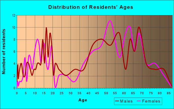 Age and Sex of Residents in zip code 12824