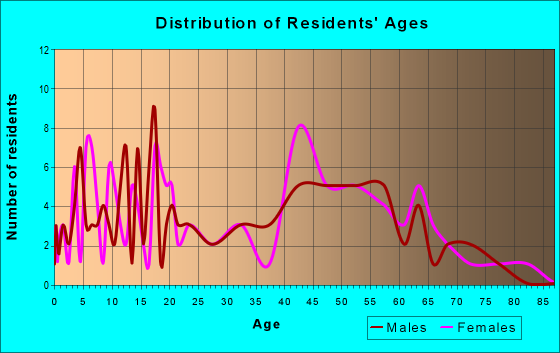 Age and Sex of Residents in zip code 12838