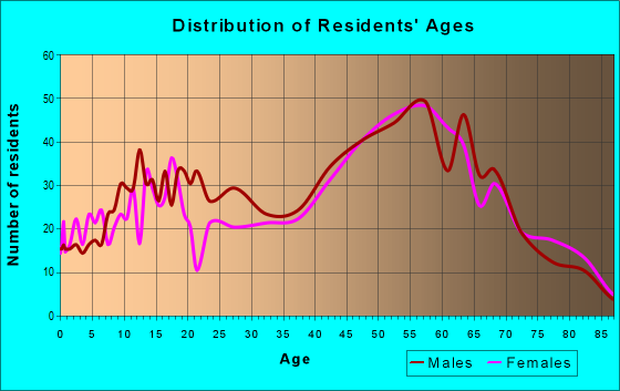 Age and Sex of Residents in zip code 12845