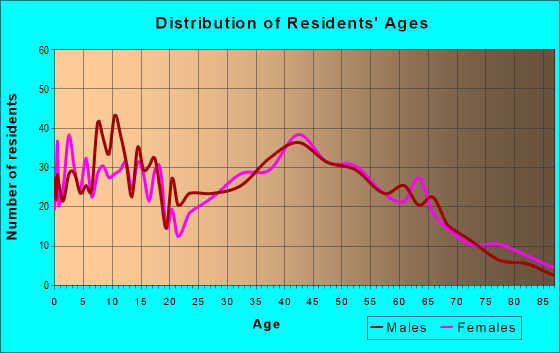 Age and Sex of Residents in zip code 12871