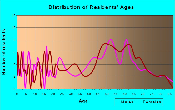 Age and Sex of Residents in zip code 12878