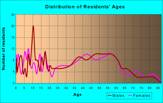 Age and Sex of Residents in zip code 12913