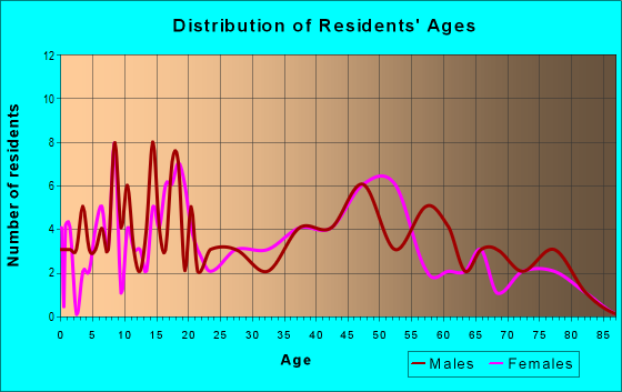 Age and Sex of Residents in zip code 12923