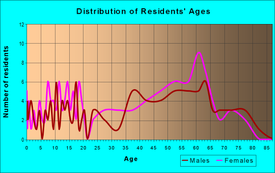 Age and Sex of Residents in zip code 12942