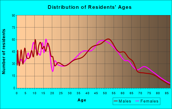 Age and Sex of Residents in zip code 12972