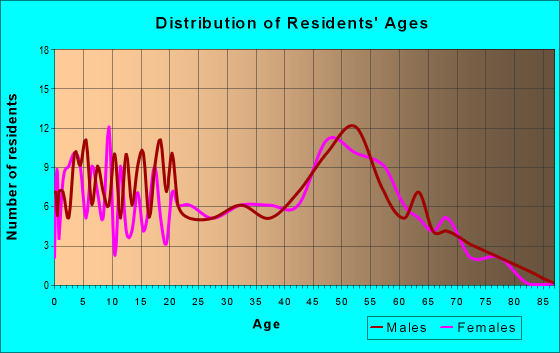 Age and Sex of Residents in zip code 12985