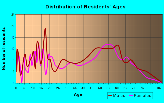 Age and Sex of Residents in zip code 13028