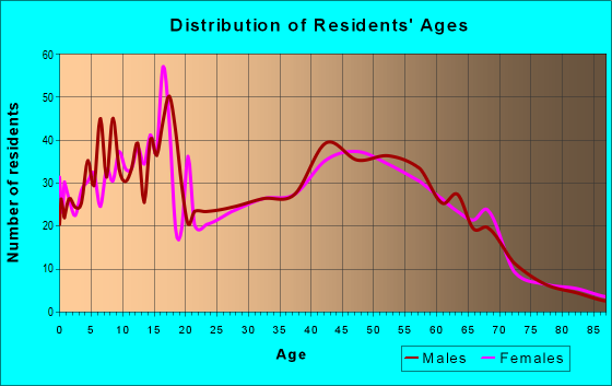 Age and Sex of Residents in zip code 13074