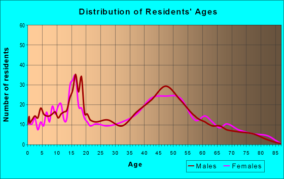 Age and Sex of Residents in zip code 13076