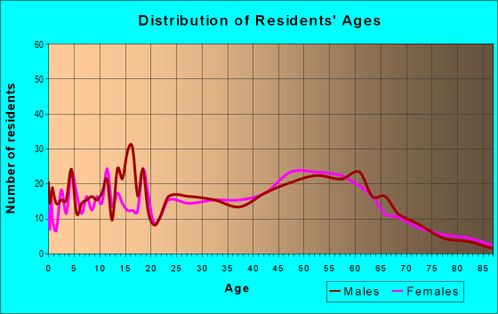 Age and Sex of Residents in zip code 13092